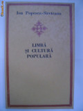 Ion Popescu-Sireteanu - Limba si cultura populara, 1983