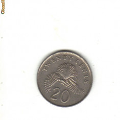 bnk mnd Singapore 20 centi 1990