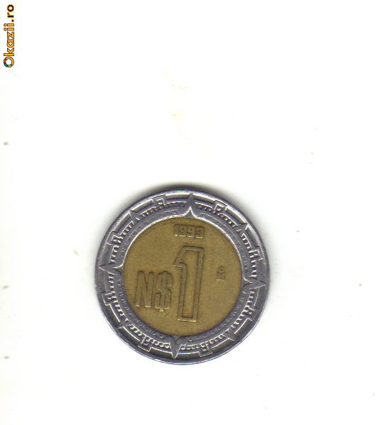 bnk mnd Mexic 1 peso 1993 , bimetal