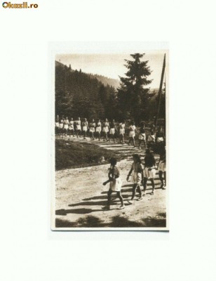 CP168-51Tusnad -Exercitii in aer liber-RPR-sepia-circulata1953 foto