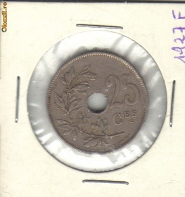 bnk mnd Belgia 25 centimes 1927 foto