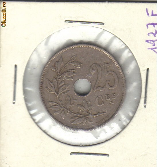 bnk mnd Belgia 25 centimes 1927