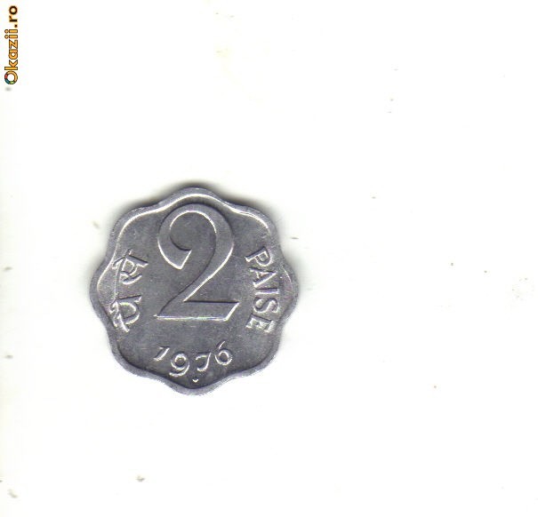 bnk mnd India 2 paise 1976 bnk mnd India 2 paise 1976