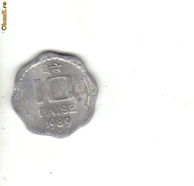 bnk mnd India 10 paise 1989 foto