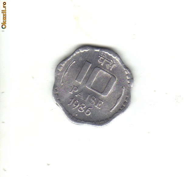 bnk mnd India 10 paise 1986
