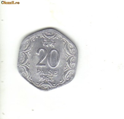 bnk mnd India 20 paise 1983 unc foto