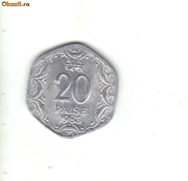 bnk mnd India 20 paise 1983 unc