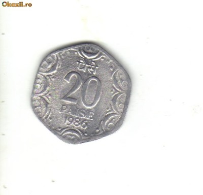 bnk mnd India 20 paise 1986 unc foto