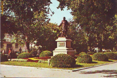 S-1457 Galati Statuia lui Costache Negri Circulata foto