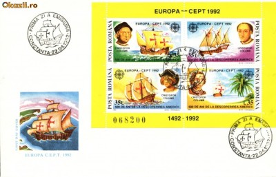 FDC Europa CEPT 1992,500 de ani de la descoperirea Americii foto