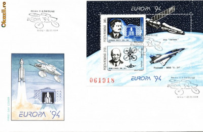 FDC Europa 1994, H, Coanda, Hermann Oberth foto