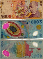 bancnote vechi (2000 lei eclipsa; 5000 lei din 1998) foto