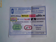 + Bilet tribuna II meci Craiova - Steaua 07.12.2009 + foto