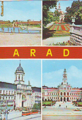 S-1937 Arad Strandul Vedere din parc Biserica Catolica foto