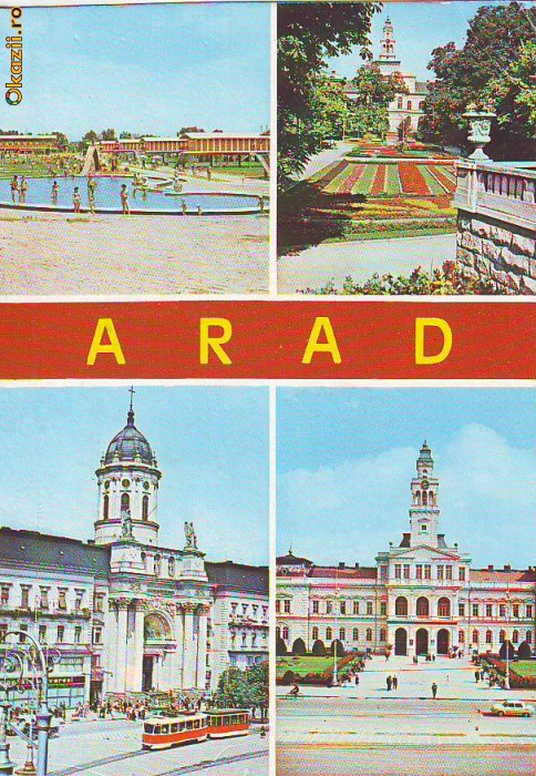 S-1937 Arad Strandul Vedere din parc Biserica Catolica
