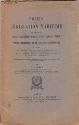 F.Guerin / Precis de legislation maritime (Paris,1927) foto