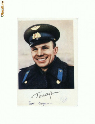 O FOTO 13 Cosmonaut Yuri Alexeyevich Gagarin -scrisa, necirc foto