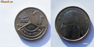 BELGIA 1 FRANC 1989 - BELGIQUE - XF ** foto