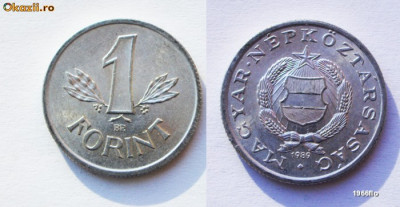 UNGARIA 1 FORINT 1989 AUNC ** foto