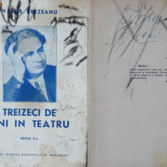 Vasile Brezeanu , 30 ani de teatru , 1941, semnata de autor