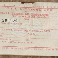 CFR , 12 permise de circulatie , 1940 , nefolosite