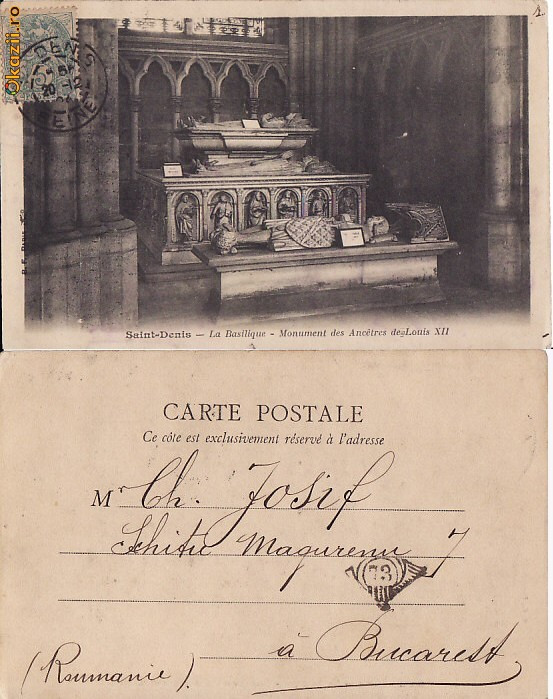 Lot 7 carti postale-Mormintele regilor Frantei -casa regala-clasica