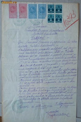 Certificat semnat de primarul din Dragoslava , Dambovita ,1936 , fiscale foto
