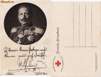 Ilustrata-tema militara ,Germania-Kaiserul Wilhelm-casa regala foto