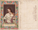 Ilustrator,picturi femei- deosebita, embosata, Necirculata, Printata