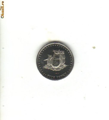 bnk mnd Gough Island 5 pence 2009 unc , pasari foto