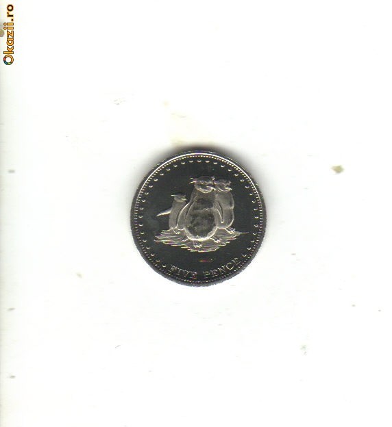 bnk mnd Gough Island 5 pence 2009 unc , pasari