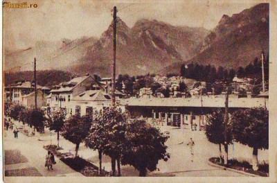 R 6674 Rep Pop Romana Busteni Vedere spre Bucegi Circulata foto