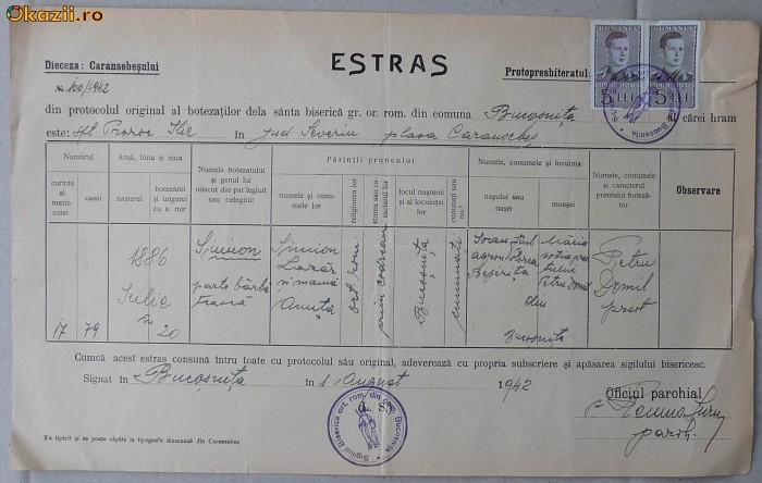 Dieceza Caransebesului , Bucosnita , biserica greco ortodoxa romana , 1942 Dieceza Caransebesului , Bucosnita , biserica greco ortodoxa romana , 1942