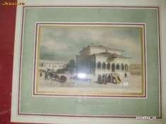 Replica color gravura Raffet Eglise St Georges Bucuresti 1837 foto