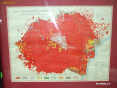 Harta etnografica a Romaniei 1930 foto