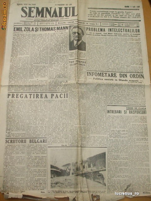 Ziar SEMNALUL 09 06 1945 Reducere 30 % Ziar SEMNALUL 09 06 1945 Reducere 30 %