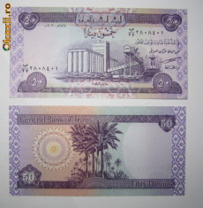 IRAQ 50 dinari 2003 UNC foto