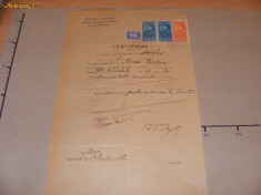 Certificat fiscalizat 1931, timbru local Primaria Buc. foto