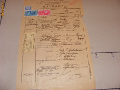 Document fiscalizat 1931, timbru local Primaria Buc. foto