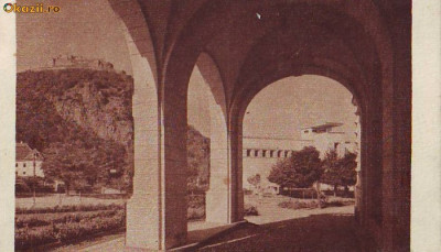 5203 Deva Parcul COmunal si Cetate circulat 1945 foto