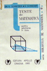 Teste de matematica pentru admitere in liceu V. Schneider foto