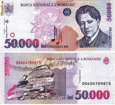 * Bancnota 50000 lei 1996 foto