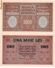 * Bancnota 1000 lei 1917 BGR foto