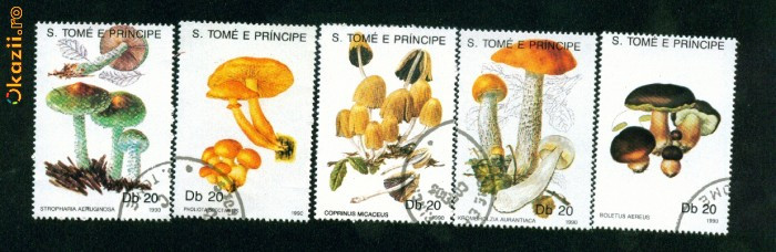 S.TOME SI PRINCIPE - SERIE STAMPILATA CIUPERCI - A 14