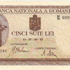 * Bancnota 500 lei 1942 - aprilie