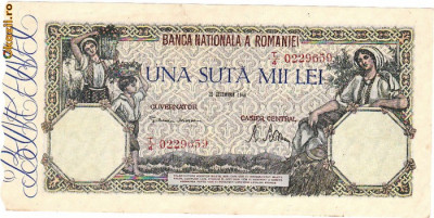 * Bancnota 100000 lei 1946 - decembrie foto