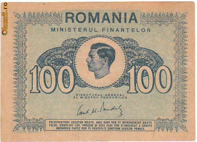 * Bancnota 100 lei 1945 foto