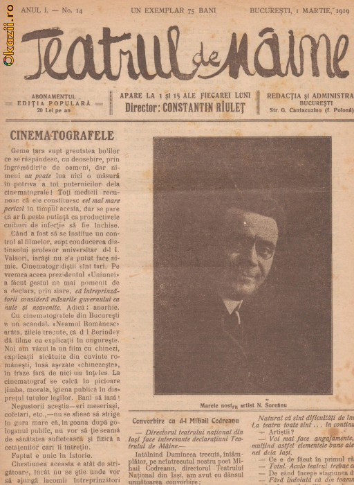 Revista Teatrul de Maine (Bucuresti,1919)