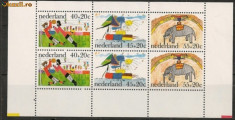 Olanda 1976 - PICTURA COPII, Bloc cu suprataxa MNH, N9 foto