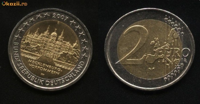 2 euro comerativ,Castele Mecklenburg-Vorpommern, 2007